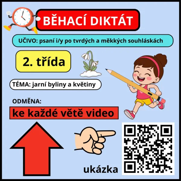 BĚHACÍ DIKTÁT NA CELOU HODINU. UNIKÁTNÍ MATERIÁL S VIDEY. souhlásky - i/y